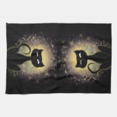 台所タオル-ライトの黒猫 キッチンタオル (横)