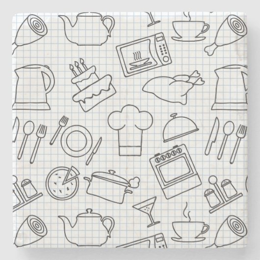 台所パターン4 ストーンコースター (正面)