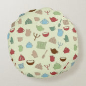台所パターン ラウンドクッション (裏面)