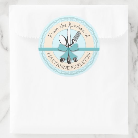 台所パーソナライズされたから出る道具 ラウンドシール (バッグ)