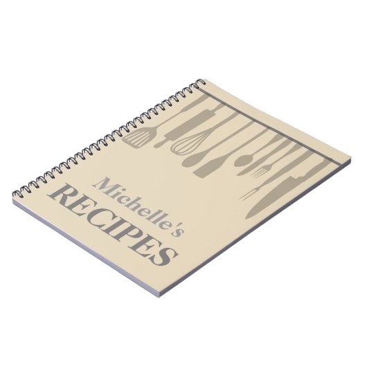 台所パーソナライズされた用品レシピ ノートブック (左側)