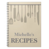 台所パーソナライズされた用品レシピ ノートブック (正面)