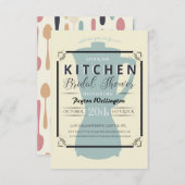 台所ブライダルシャワーの招待状に貯蔵して下さい 招待状 (正面/裏面)