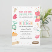 台所ブライダルシャワーの招待状の料理に貯蔵して下さい 招待状 (スタンド正面)