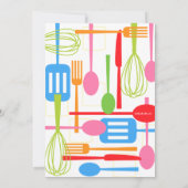 台所レトロのスタイルのブライダルシャワーに貯蔵して下さい 招待状 (裏面)