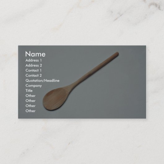 台所仕事のための木のスプーン 名刺 (正面)