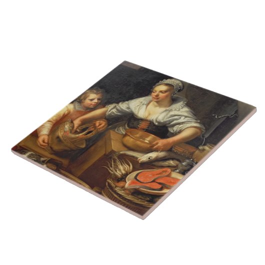 台所場面 タイル (側面)