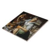 台所女中(キリスト、メリーおよびマーサと) c. タイル (側面)