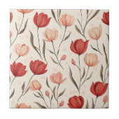 台所床はっきりした用フローラチューリップセラミックタイル タイル (正面)