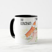 台所庭師-おもしろいのフォント マグカップ (正面左)