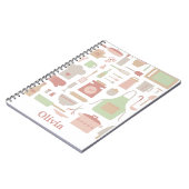 台所料理の付属品および道具パターン ノートブック (左側)