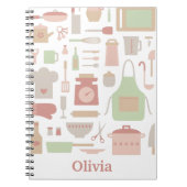 台所料理の付属品および道具パターン ノートブック (正面)