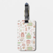 台所料理の付属品および道具パターン ラゲッジタグ (裏面縦)