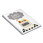 台所煙及び火のレトロのストーブのレシピのノート ノートブック (右側)