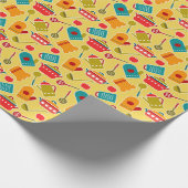 台所用カラフル器具の柄 ラッピングペーパー (角)