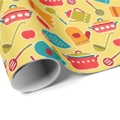 台所用カラフル器具の柄 ラッピングペーパー (ロールコーナー)