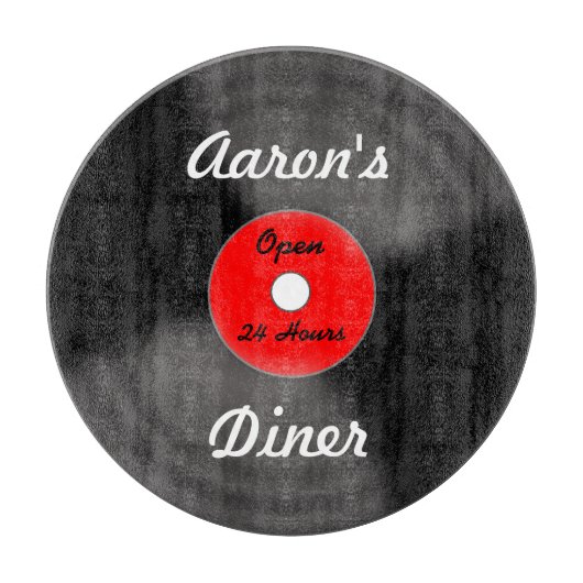 台所用パーソナライズされた板ギフトのレコード カッティングボード (正面)