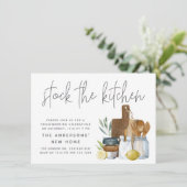 台所用モダン引っ越し祝いパーティーパーティー 招待状 (スタンド正面)