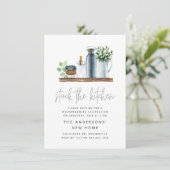 台所用モダン引っ越し祝いパーティーパーティー 招待状 (スタンド正面)