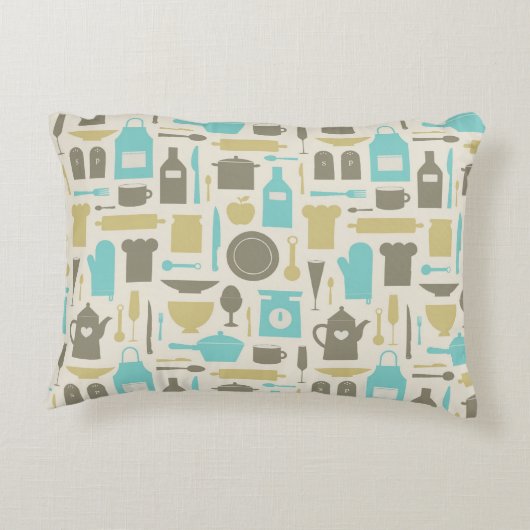 台所用具のパターン アクセントクッション (裏面)
