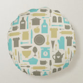 台所用具のパターン ラウンドクッション (裏面)