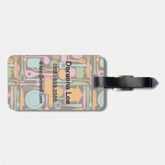 台所用具の模様3 ラゲッジタグ (裏面横)