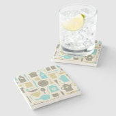 台所用具の模様 ストーンコースター (横)