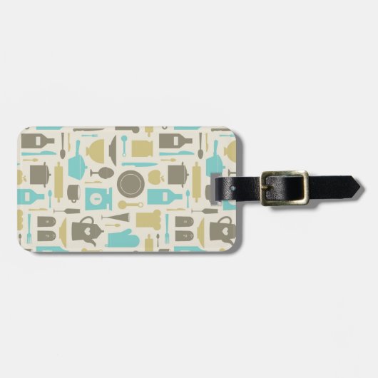 台所用具の模様 ラゲッジタグ (正面横)