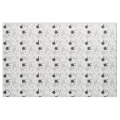 台所用具の模様-白黒 ファブリック (ファットクウォーター)