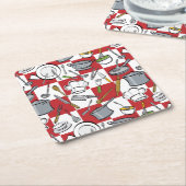 台所用具の点検 スクエアペーパーコースター (アングル)