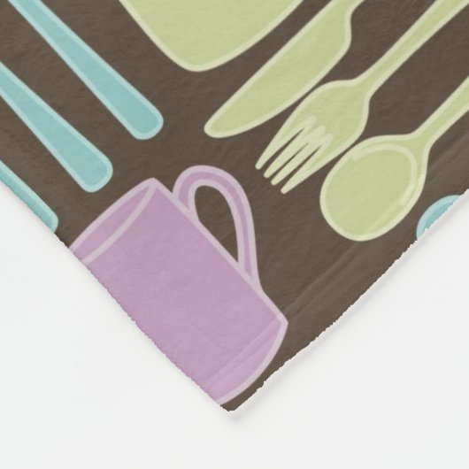 台所用具パターン2 フリースブランケット (角)
