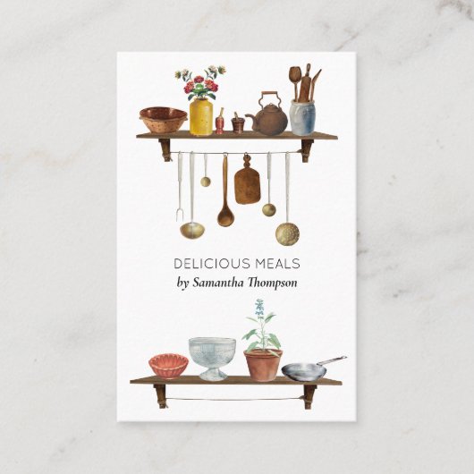 台所用具食事シェフケータリング食品サービス 名刺 (正面)