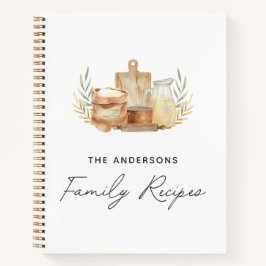 台所用具食品水彩レシピ帳 ノートブック