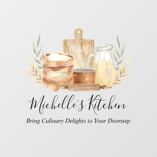 台所用具食品水彩引用文 ウィンドウサイン (シート)