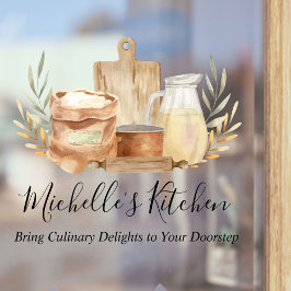 台所用具食品水彩引用文 ウィンドウサイン