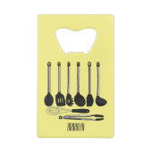 台所用品の漫画イラストレーション クレジットカード栓抜き (裏面)