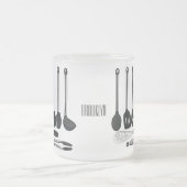 台所用品の漫画イラストレーション フロストグラスマグカップ (中央)