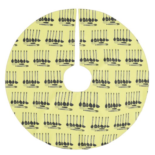 台所用品の漫画イラストレーション ブラッシュドポリエステルツリースカート (正面)