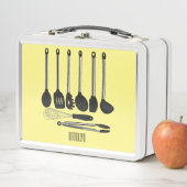 台所用品の漫画イラストレーション メタルランチボックス (インサイチュ)