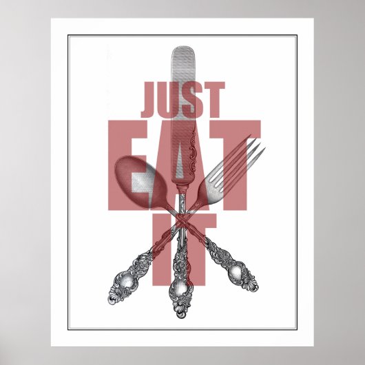 台所用品アート |単食べにおもしろい ポスター (正面)
