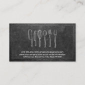 台所用品イラストレーション |石板 |レザー縁ど 名刺 (裏面)