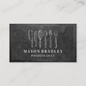 台所用品イラストレーション |石板 |レザー縁ど 名刺 (正面)