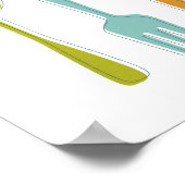 台所用品カラフルミッドセンチュリーウォールアート ポスター (角)