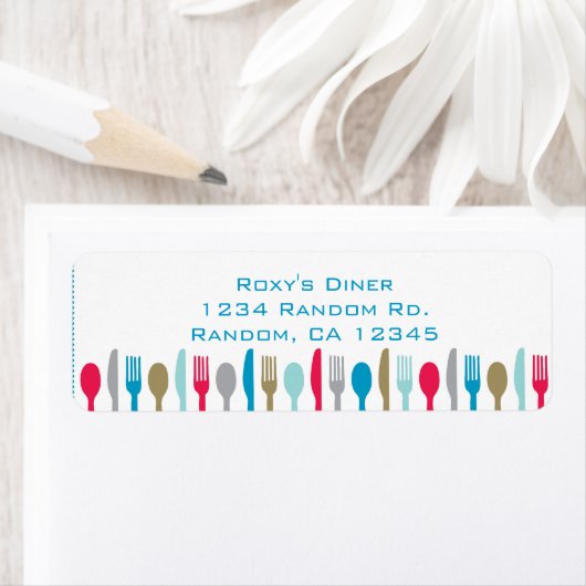 台所用品スプーンフォークのナイフ住所 シール (インサイチュ)