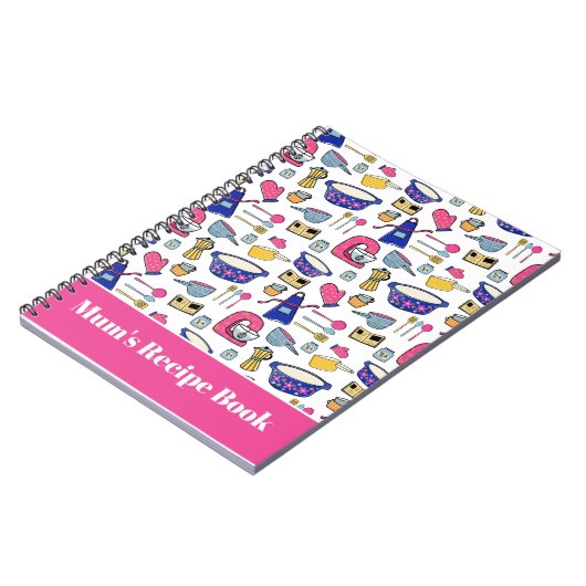 台所用品パーソナライズされたパターンレシピ ノートブック (左側)
