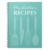 台所用品パーソナライズされたレシピ帳 ノートブック (正面)