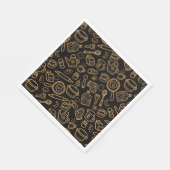 台所用品ブラックブラウン スタンダードランチョンナプキン (角)