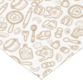 台所用品ホワイトブラウン テーブルクロス (アングル)