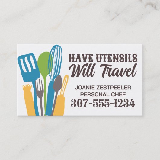 台所用品料理級シェフケータリング 名刺 (正面)