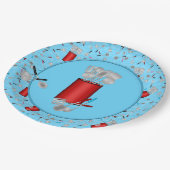 台所用品、ブルー紙プレート ペーパープレート (アングル)